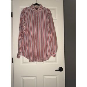 Thomas Dean Men's Button Up Striped Long Sleeve Shirt Xl Multicolor